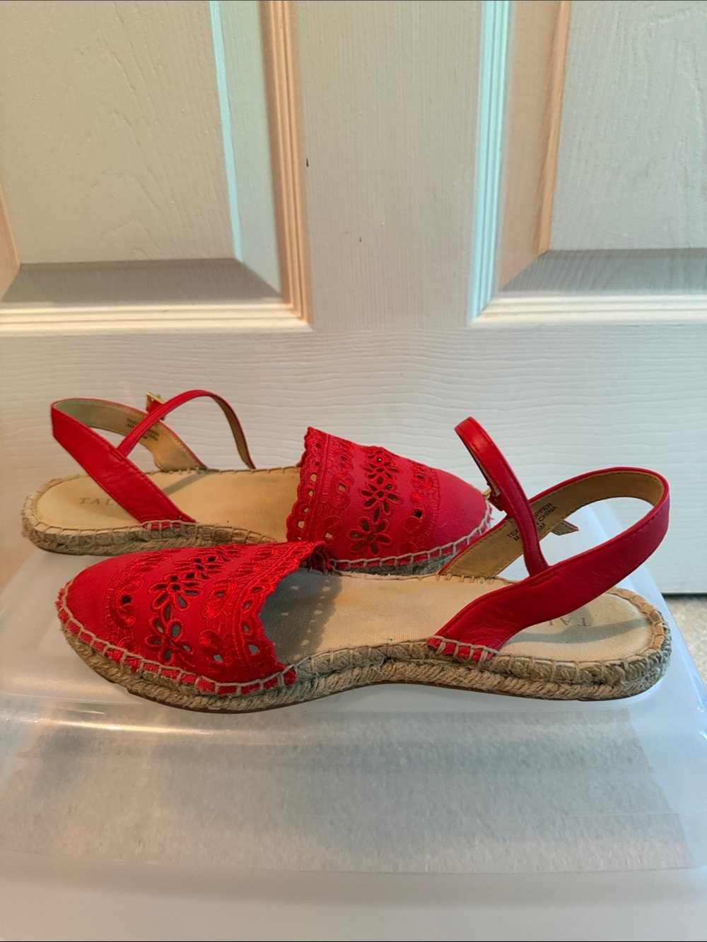 Talbots Red Espadrille Slingback Sandals - Women
